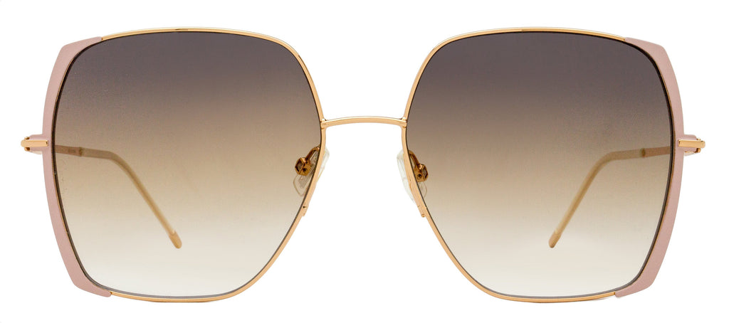 Boss Square Edge Sunglasses B1707S BKUPR Gold/Pink 58mm