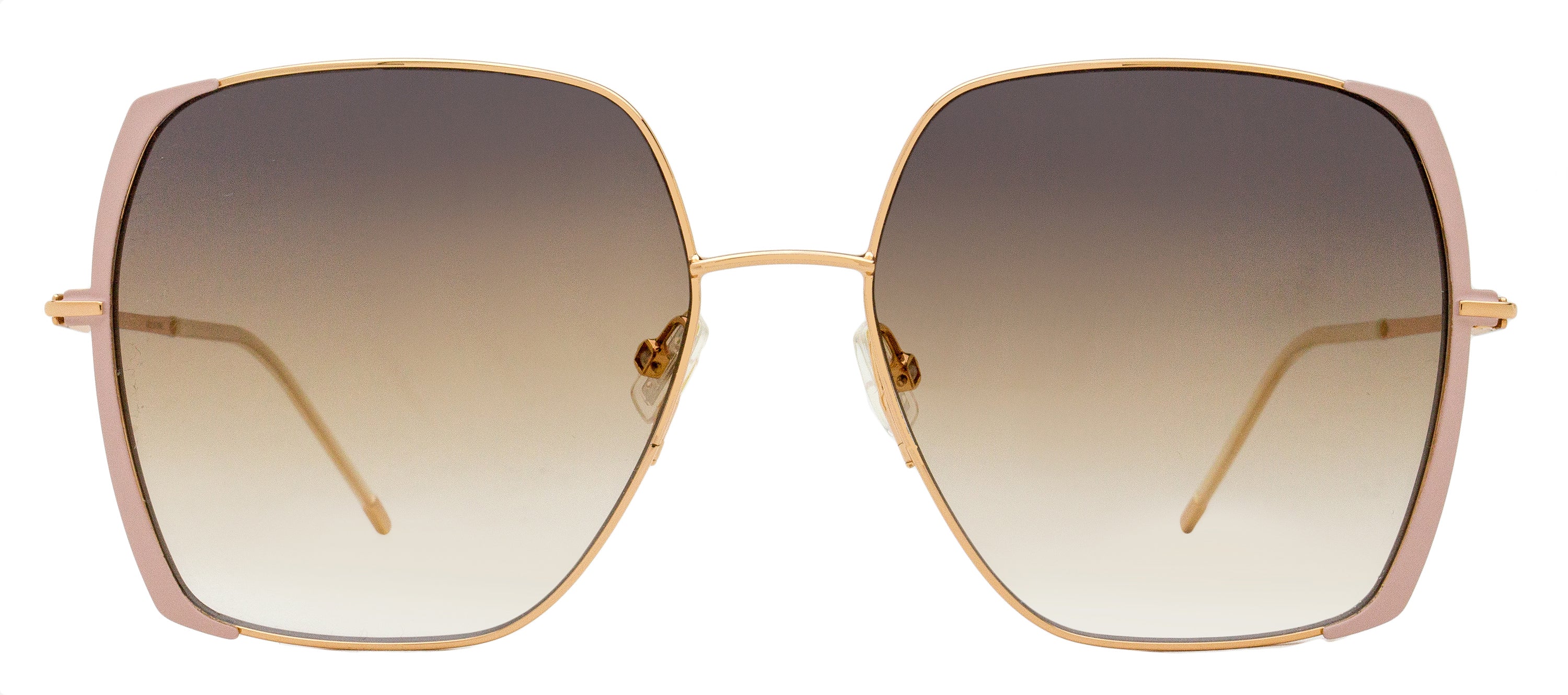 Boss Square Edge Sunglasses B1707S BKUPR Gold/Pink 58mm