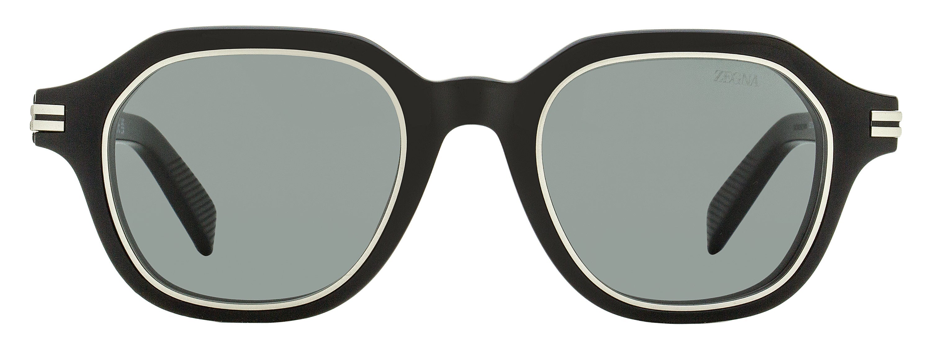 Zegna Square Rimmed Sunglasses EZ0250 01A Black 49mm