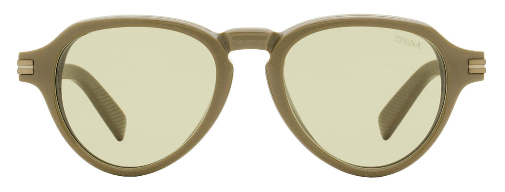Zegna Acetate Pilot Sunglasses EZ0252 45E Light Brown 51mm