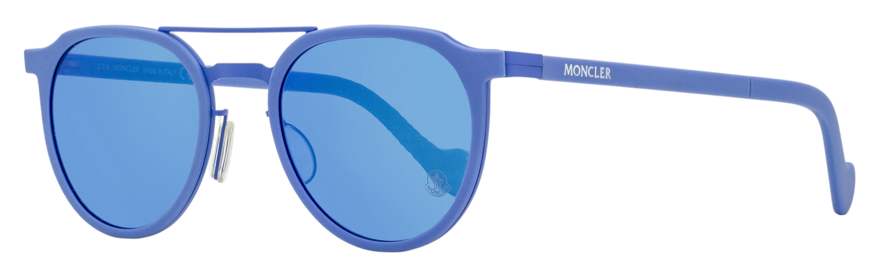 Moncler Small Oval Sunglasses ML0065 90C Shiny Blue 49mm
