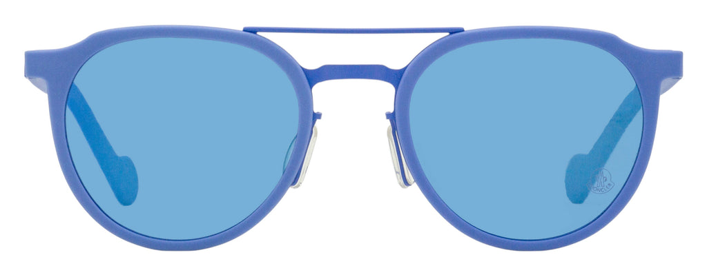 Moncler Small Oval Sunglasses ML0065 90C Shiny Blue 49mm