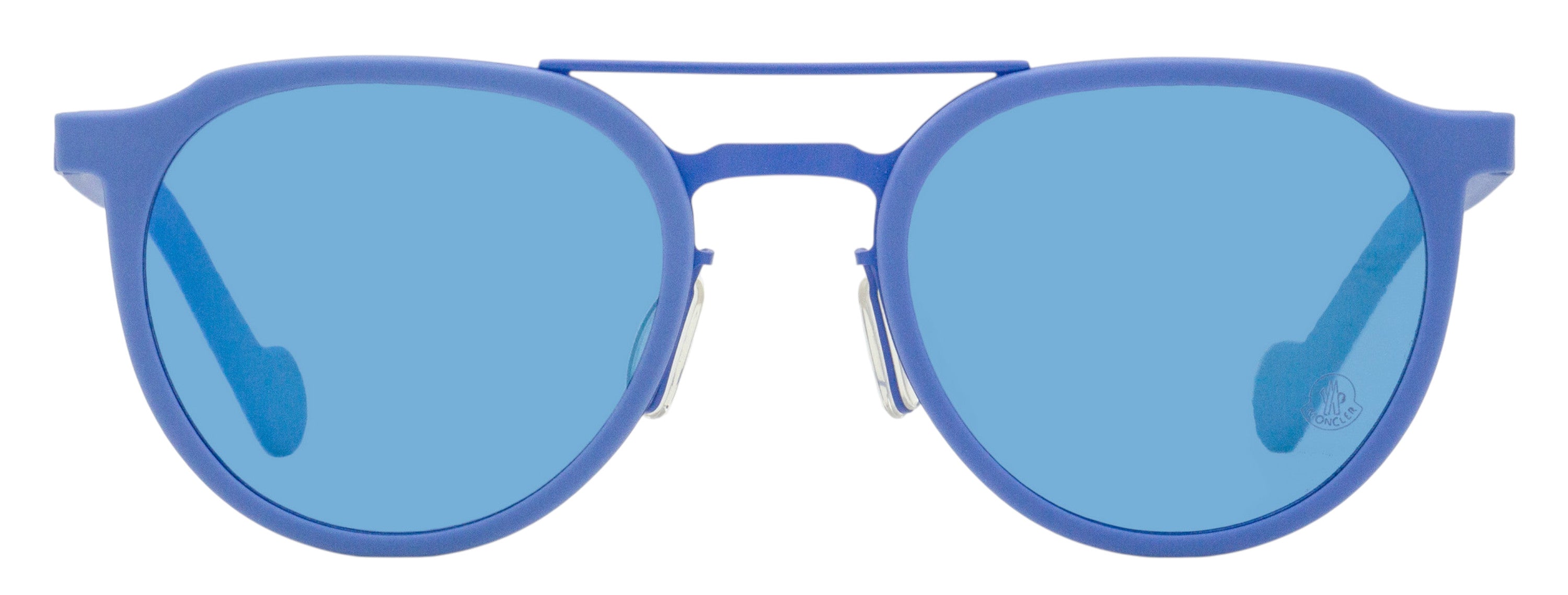 Moncler Small Oval Sunglasses ML0065 90C Shiny Blue 49mm