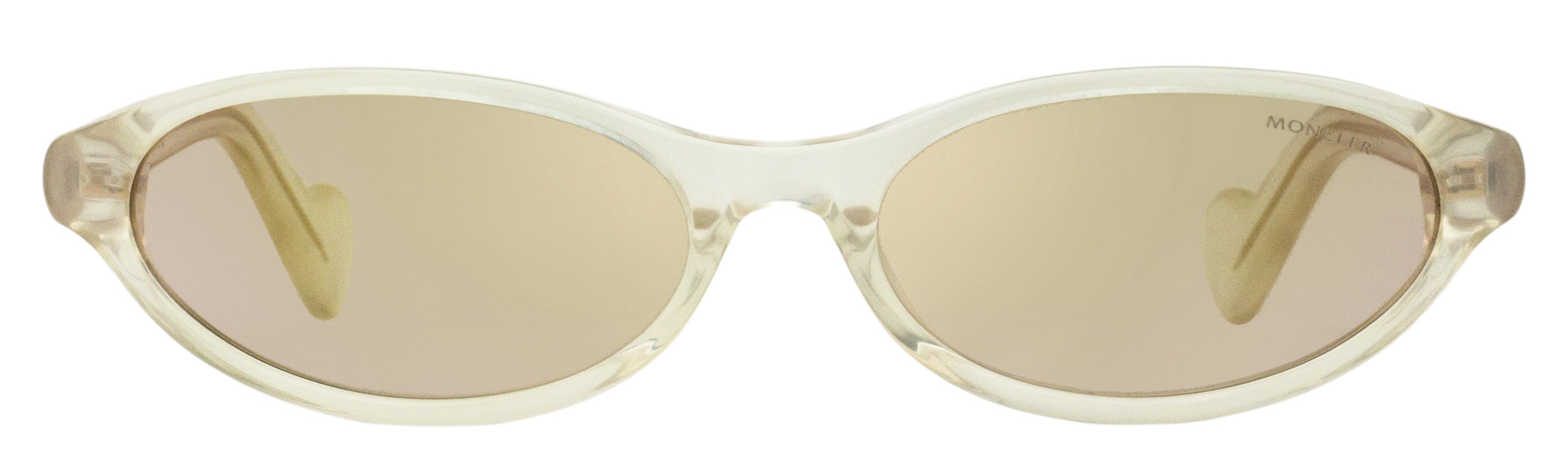 Moncler Elongated Oval Sunglasses ML0117 25G Clear Ivory 58mm