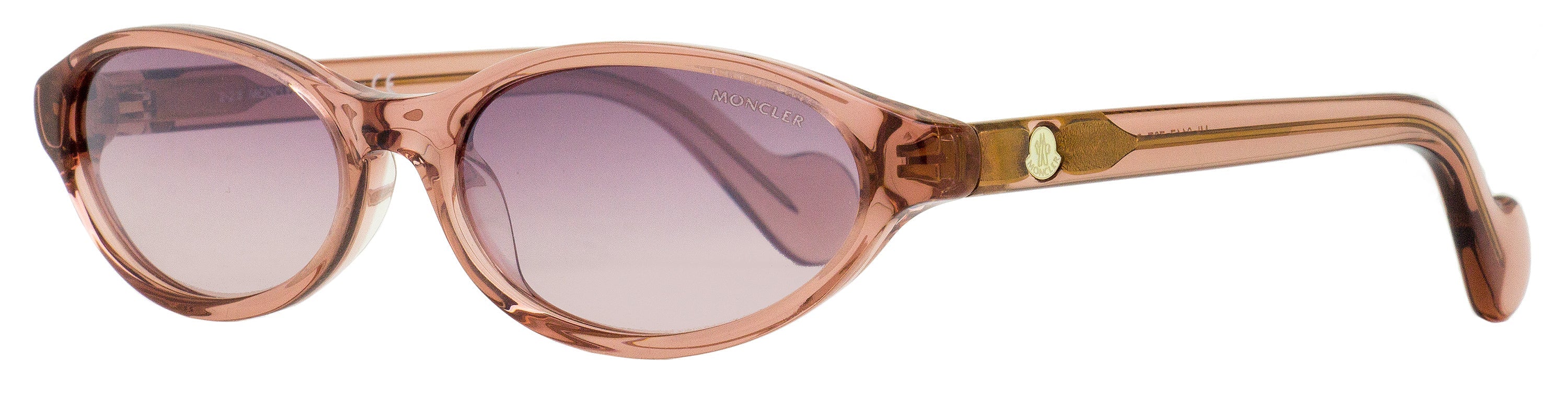 Moncler Elongated Oval Sunglasses ML0117 72Z Transparent Pink 58mm