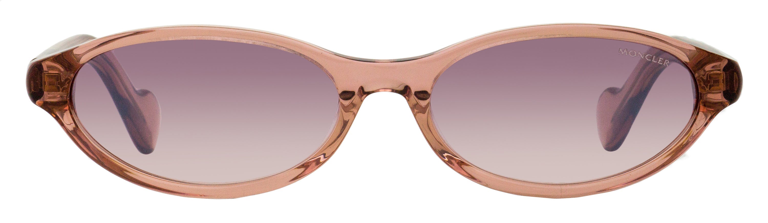 Moncler Elongated Oval Sunglasses ML0117 72Z Transparent Pink 58mm