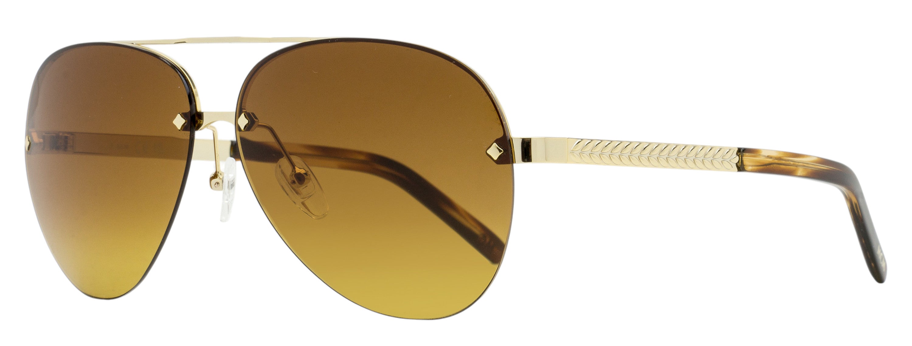 MCM Rimless Pilot Sunglasses MW0027-H 32F Gold/Brown Melange 63mm