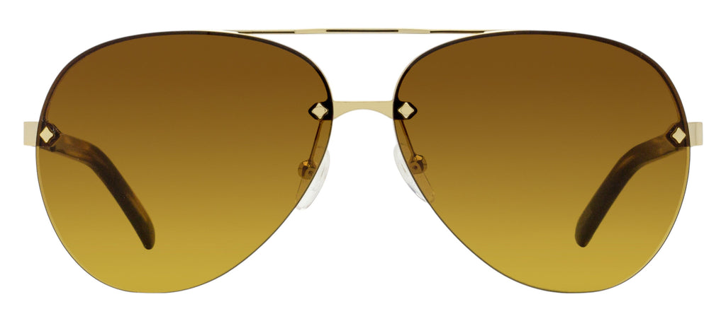 MCM Rimless Pilot Sunglasses MW0027-H 32F Gold/Brown Melange 63mm