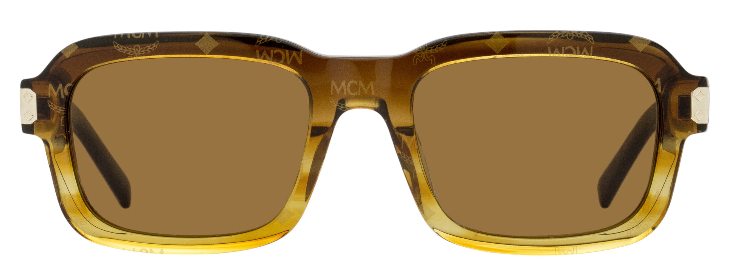 MCM Unisex Rectangular Sunglasses MW0030 47J Brown Amber Ombre 53mm