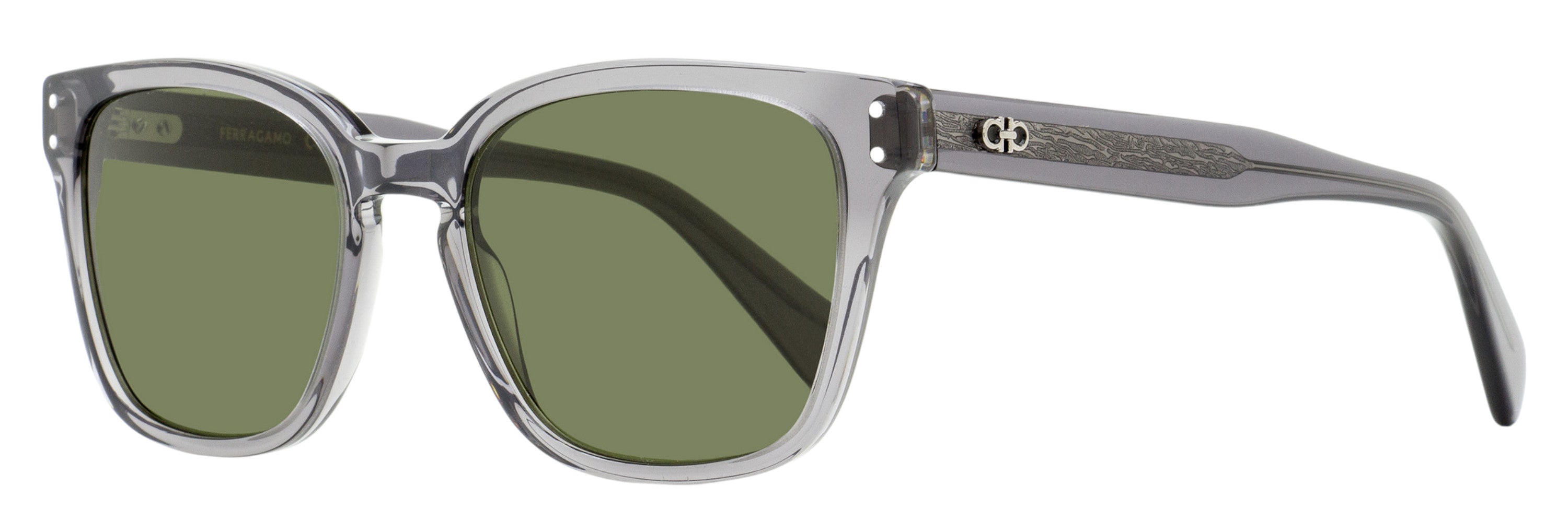 Ferragamo Square Keyhole Sunglasses SF1040SCP 020 Transparent Gray 55mm