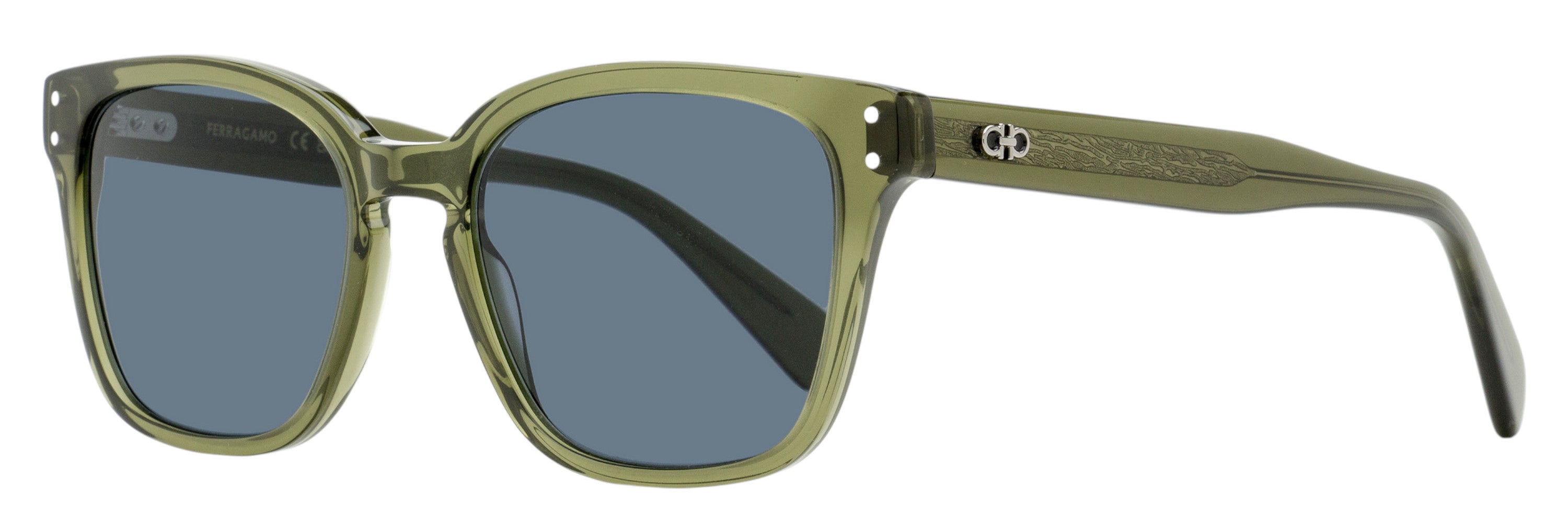 Ferragamo Square Keyhole Sunglasses SF1040SCP 320 Transparent Khaki 55mm