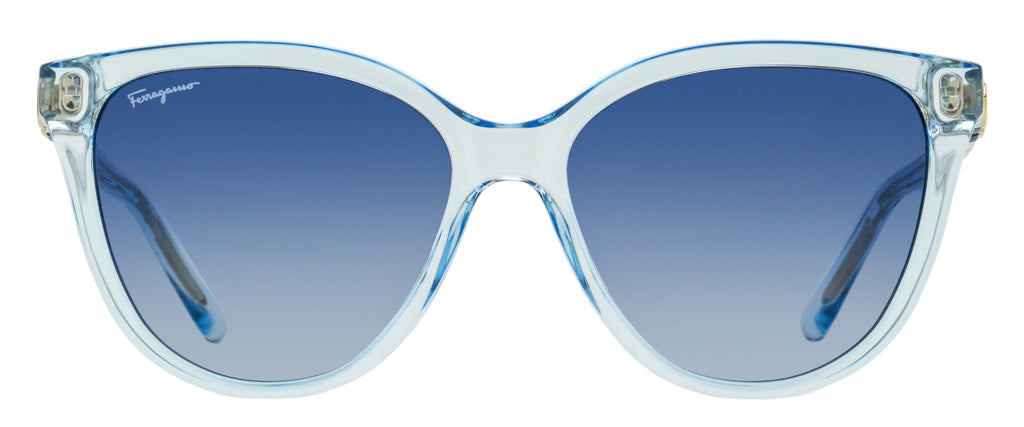 Ferragamo Soft Cat-Eye Sunglasses SF1056S 456 Transparent Blue 57mm