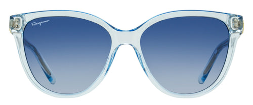 Ferragamo Soft Cat-Eye Sunglasses SF1056S 456 Transparent Blue 57mm