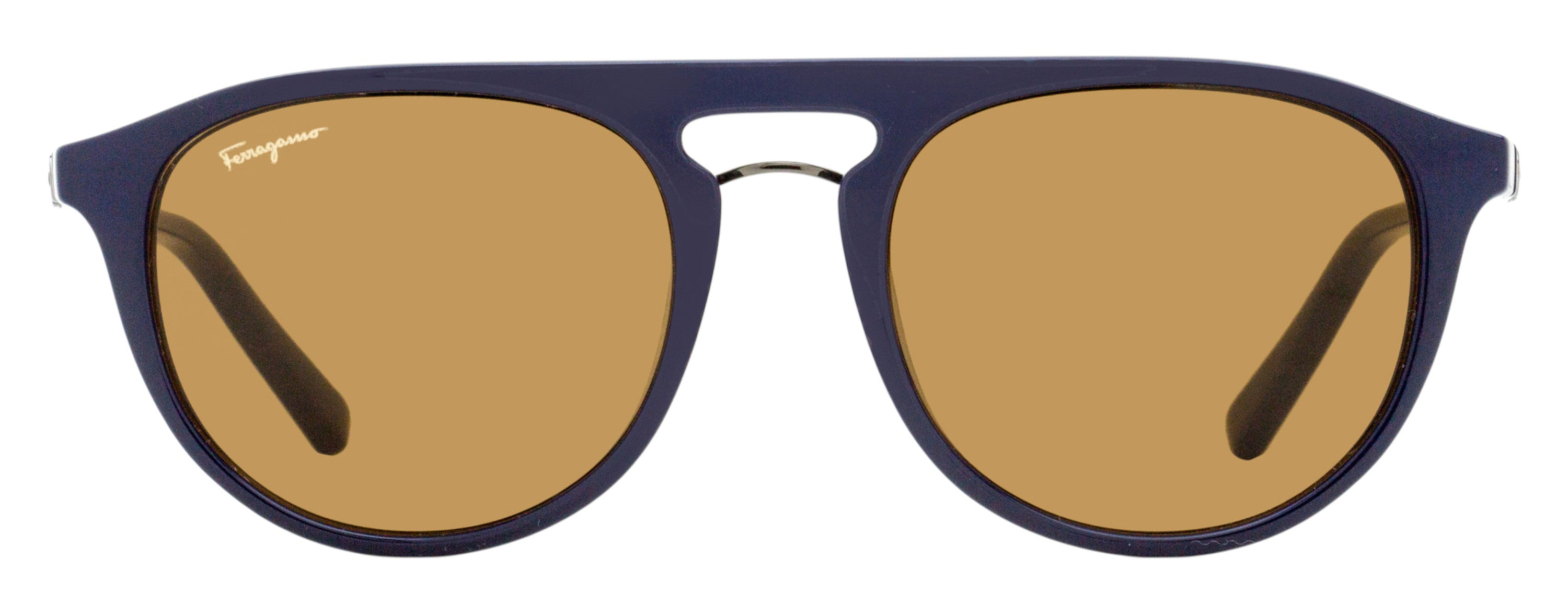 Ferragamo Rounded Pilot Sunglasses SF1090S 414 Dark Blue 54mm