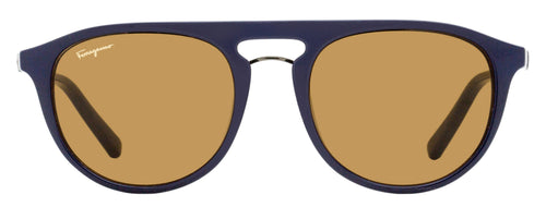 Ferragamo Rounded Pilot Sunglasses SF1090S 414 Dark Blue 54mm