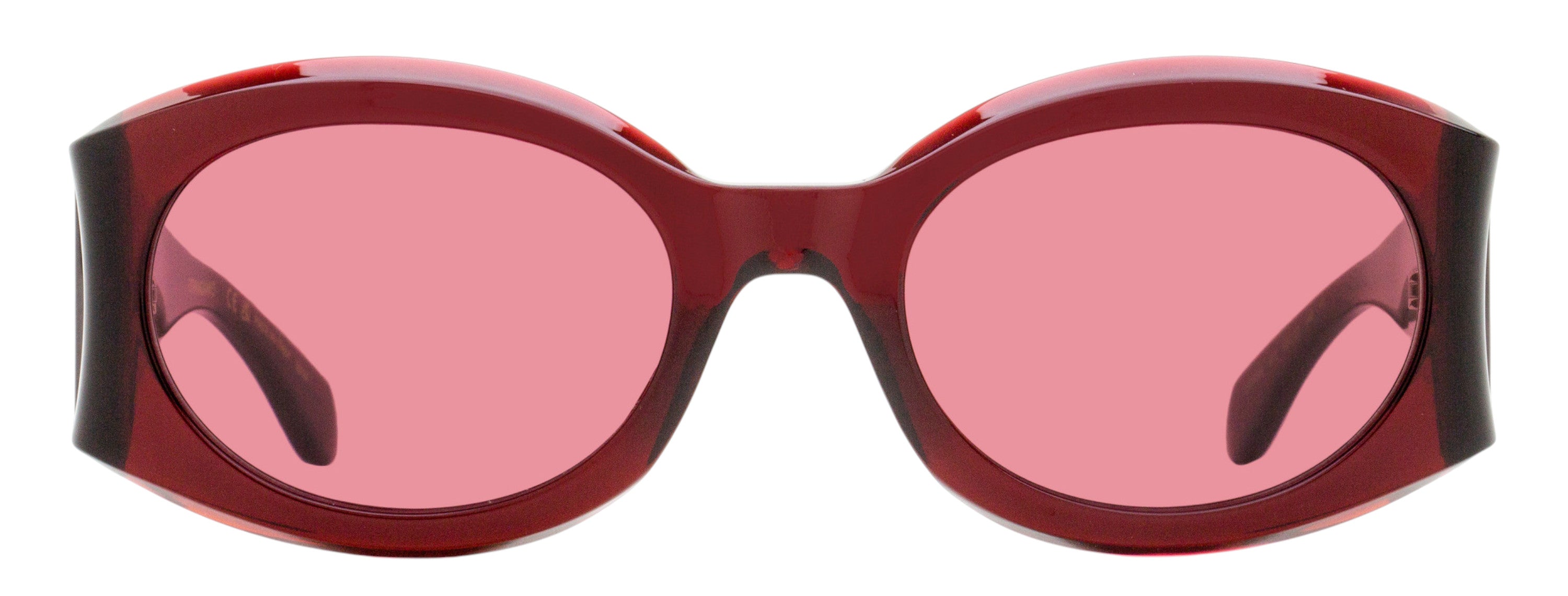 Ferragamo Sculpted Oval Sunglasses SF2008S 612 Transparent Burgundy 55mm