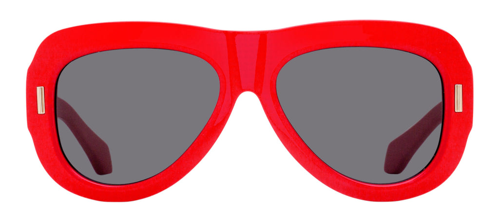 Ferragamo Thick-Rimmed Pilot Sunglasses SF2029SE 600 Red 57mm