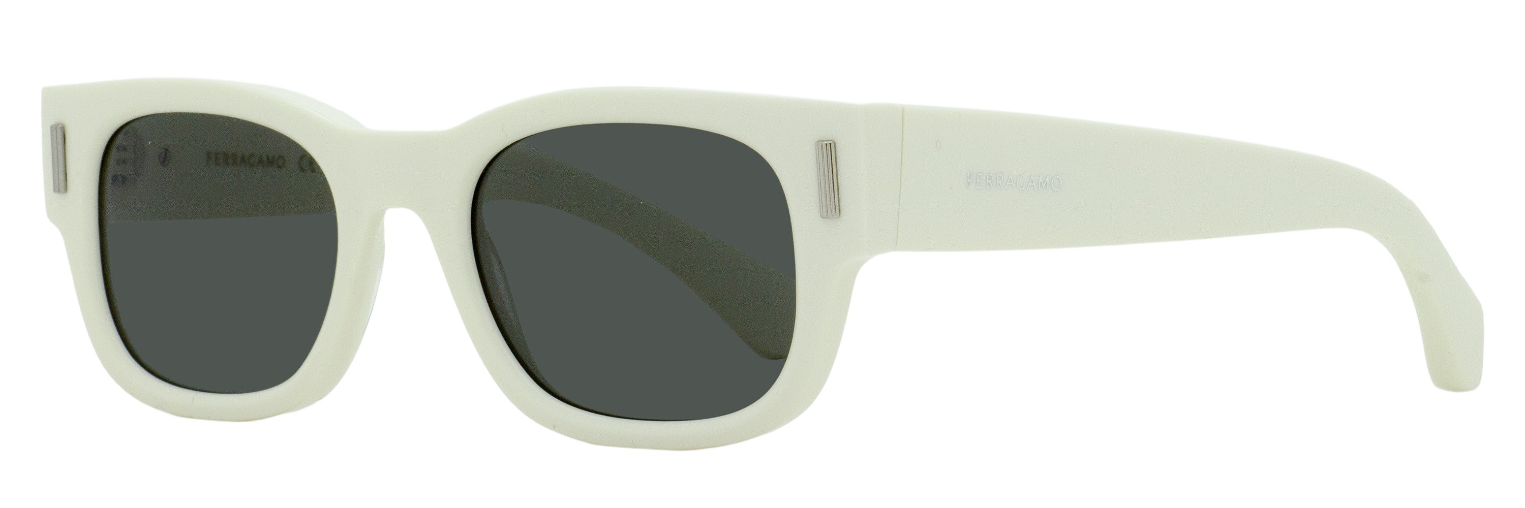 Ferragamo Rectangular Rivet Sunglasses SF2064SE 103 Ivory 51mm