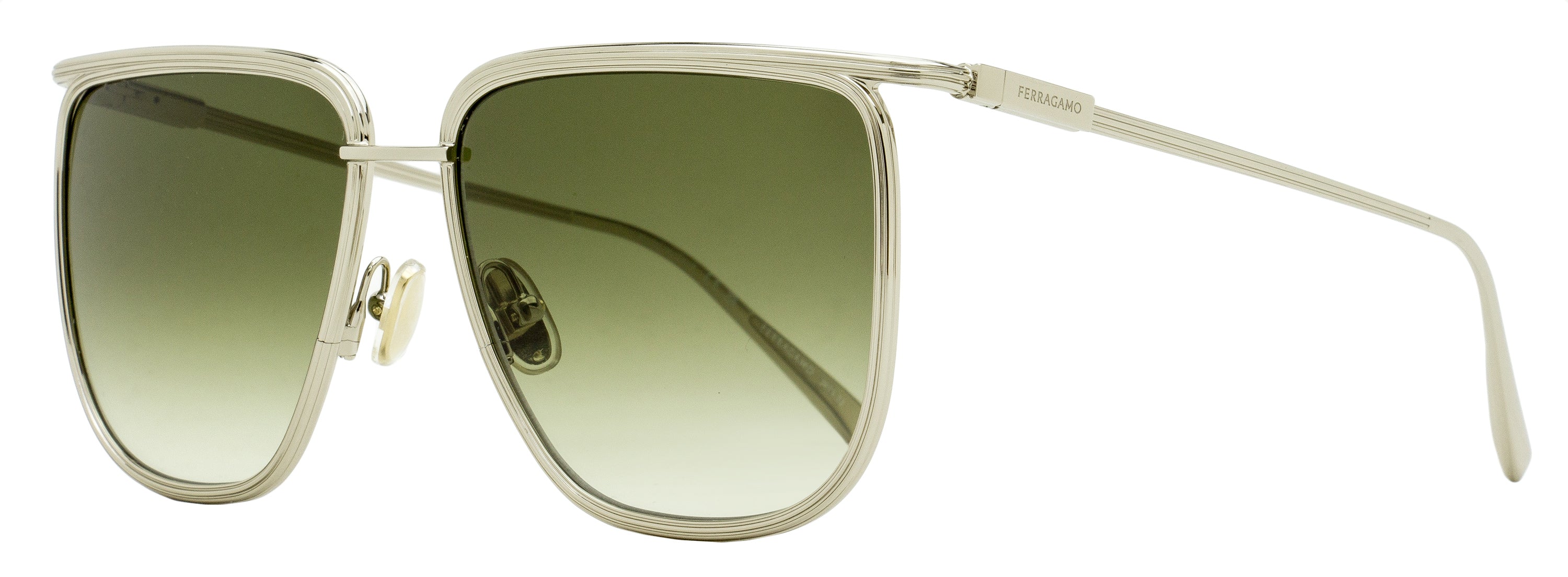 Ferragamo Oversized Square Sunglasses SF324S 750 Light Gold 58mm