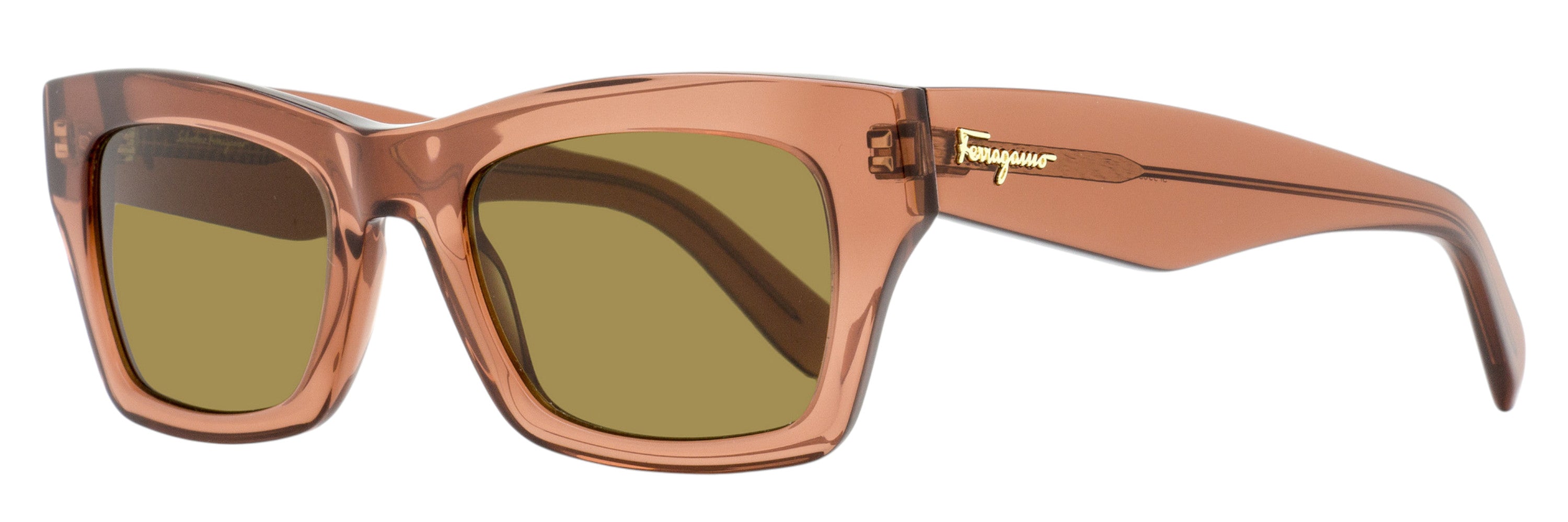 Ferragamo Bold Rectangular Sunglasses SF996SCP 643 Antique Rose 51mm