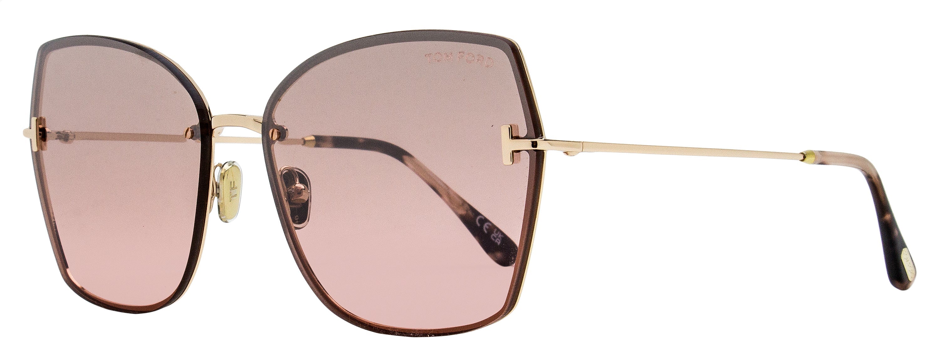 Tom Ford Nickie-02 Sunglasses TF1107 28U Gold/Rose Havana 62mm FT1107