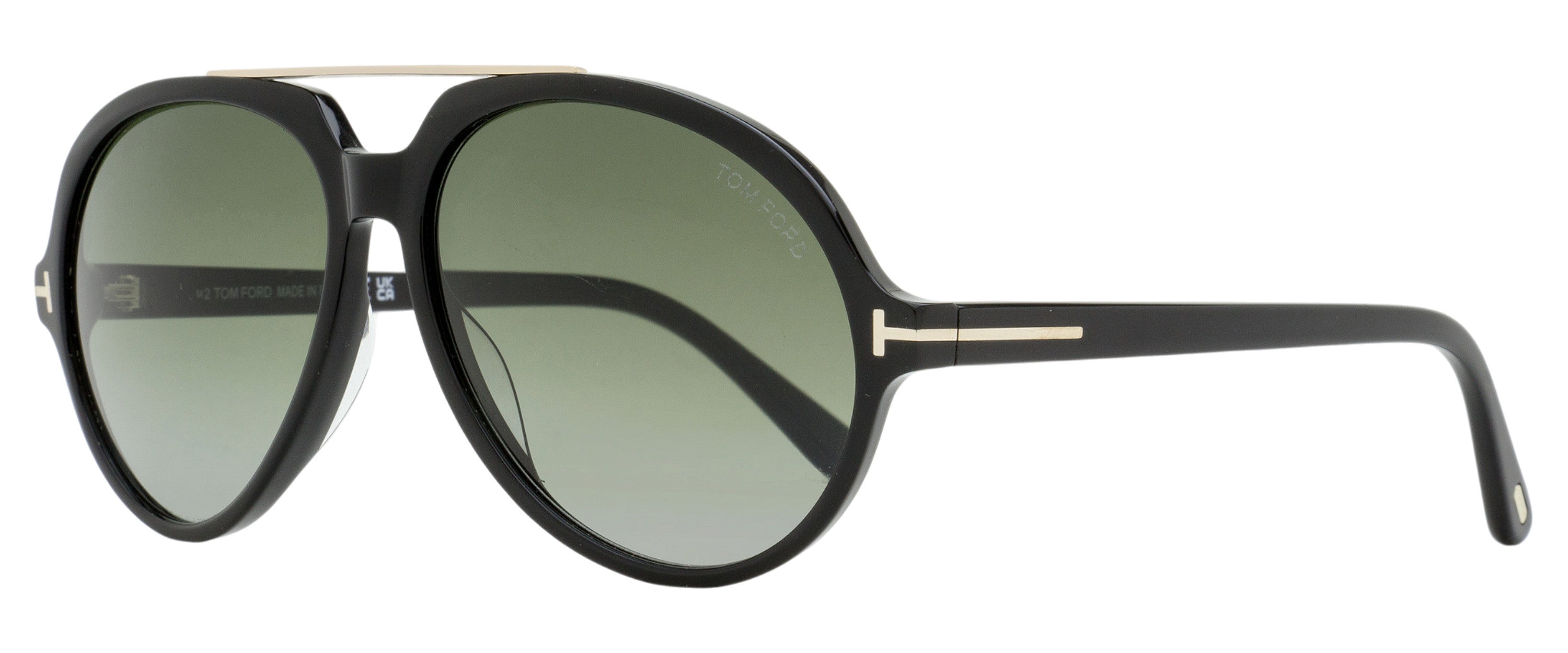 Tom Ford Aalto Pilot Sunglasses TF1210 01B Black/Gold 59mm FT1210