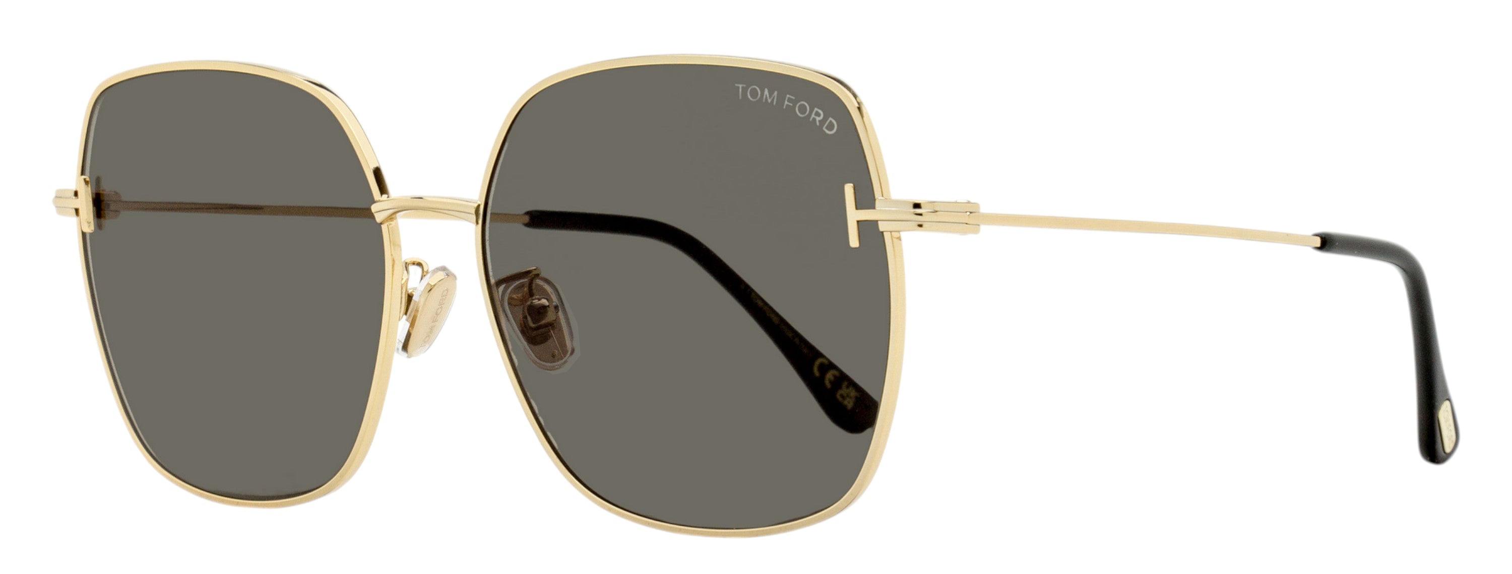 Tom Ford Square Alt Fit Sunglasses TF1250-K 28A Gold 59mm FT1250