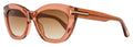 Tom Ford Linda-02 Butterfly Sunglasses TF1285 42F Transparent Coral 53mm FT1285