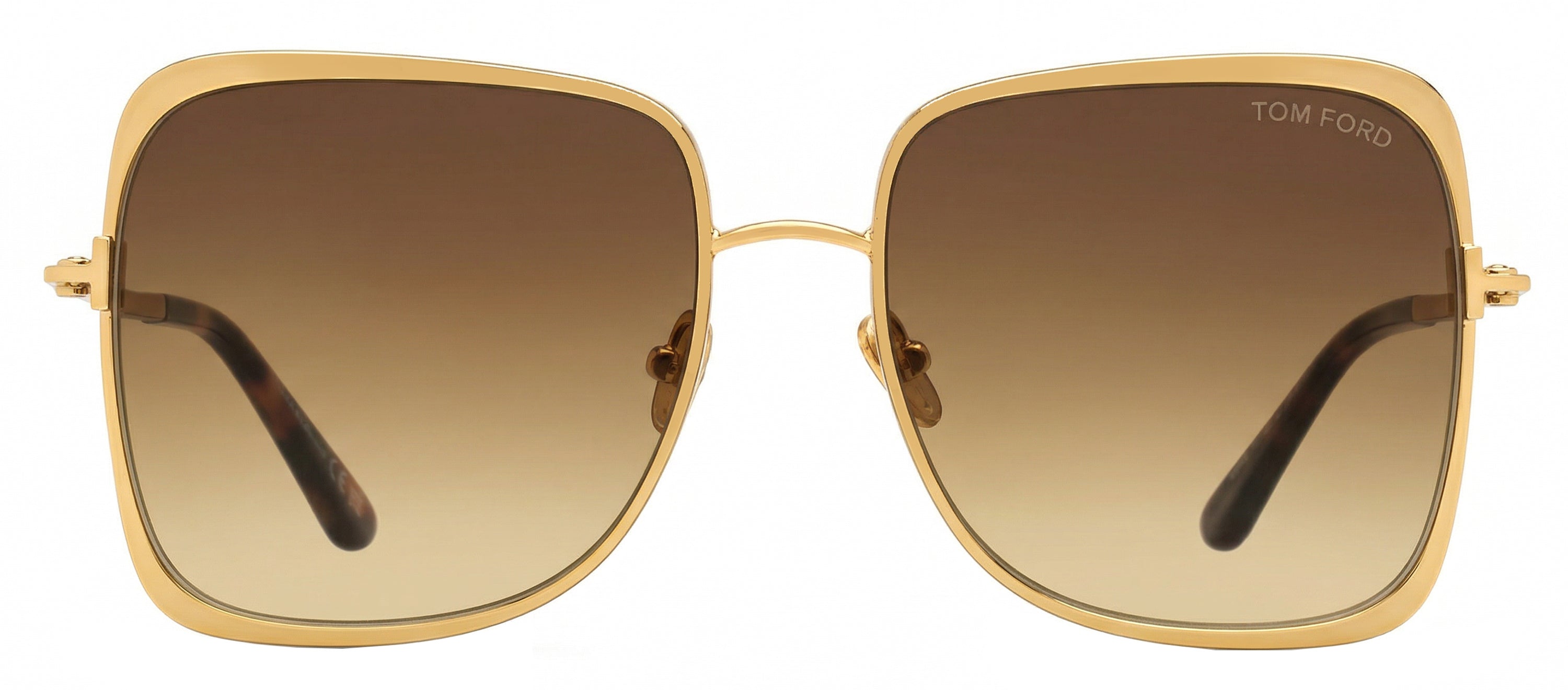 Tom Ford Tara-02 Geometric Sunglasses TF1319 30F Deep Gold 57mm FT1319